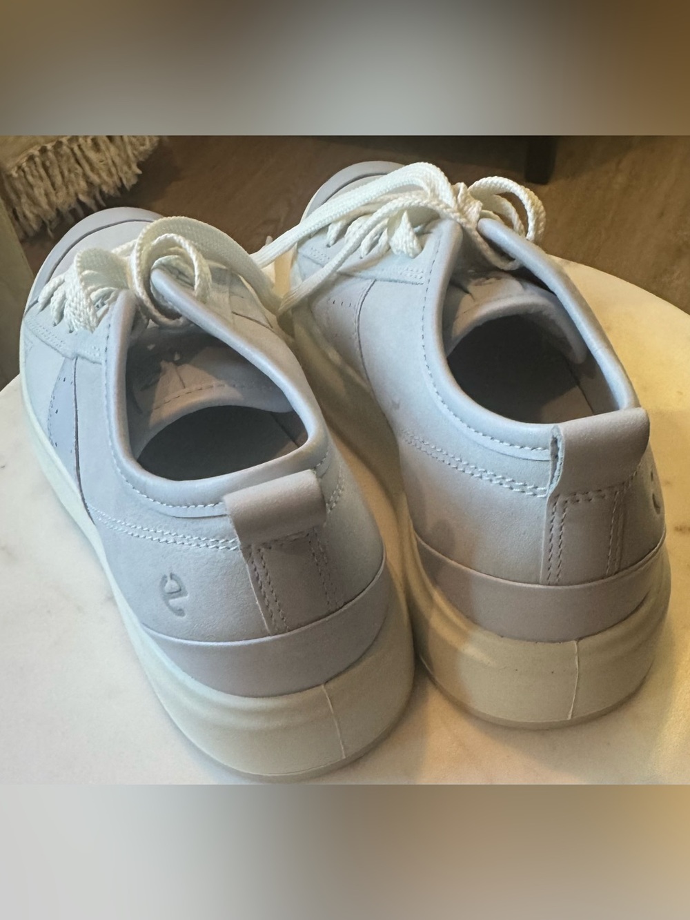 Ecco NWOT Street Ace Blue Leather Low-Top Sneakers - Picture 7 of 10